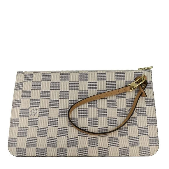 Louis Vuitton  Wristlet Pochette Damier Azur Pouch White - Picture 1 of 8